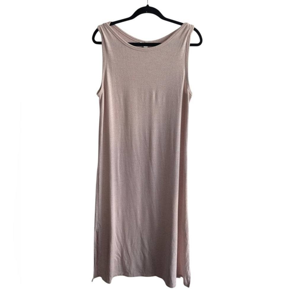 Daily Ritual Light Pink Textured Sleeveless Midi Dress Size Large